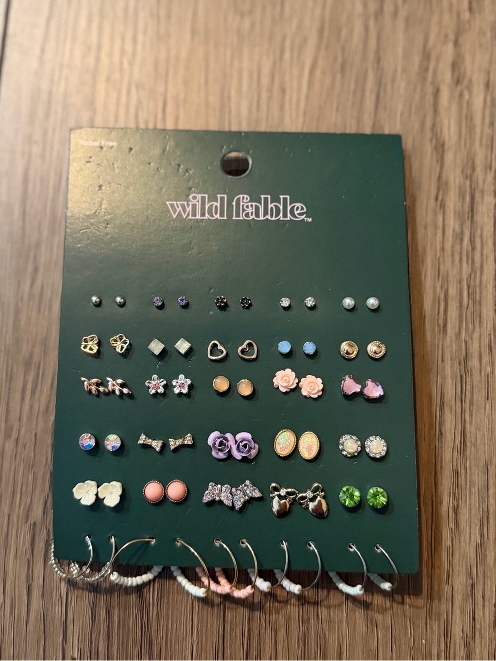 Wild Fable Women’s Multicolor Stud and Hoop Earring Set